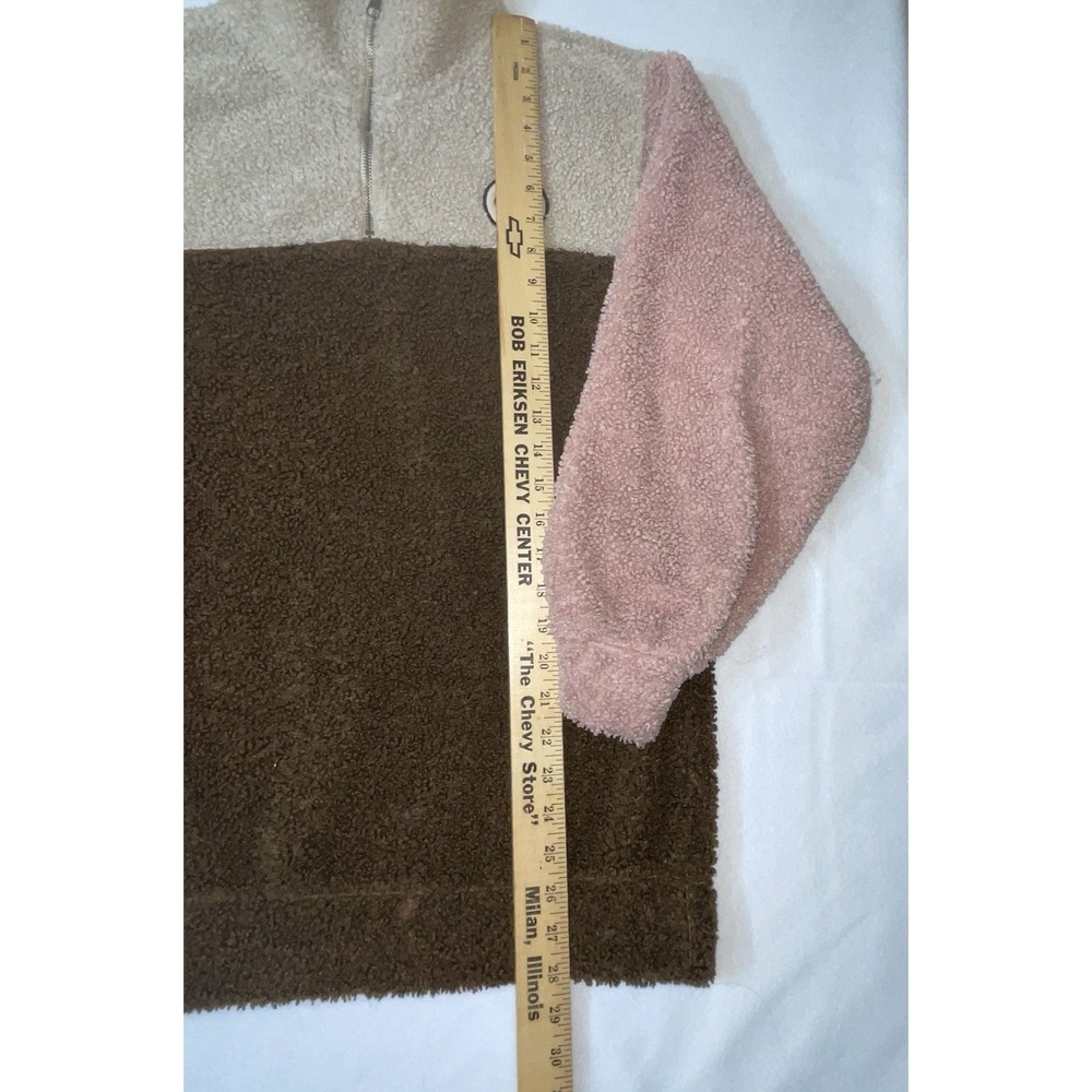 Buc-ees  Pullover Sherpa Jacket Brown/Pink Women's‎ Size Medium - Picture 7 of 8
